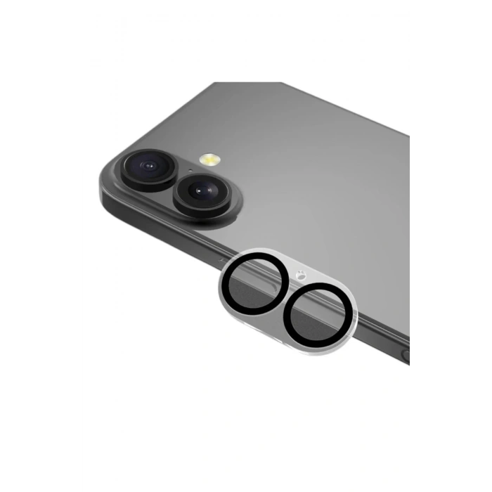 iPhone 16 ile Uyumlu Kristal Netlik 9H Kırılma Karşıtı Cam Kamera Ünitesi ve Lens Koruyucu