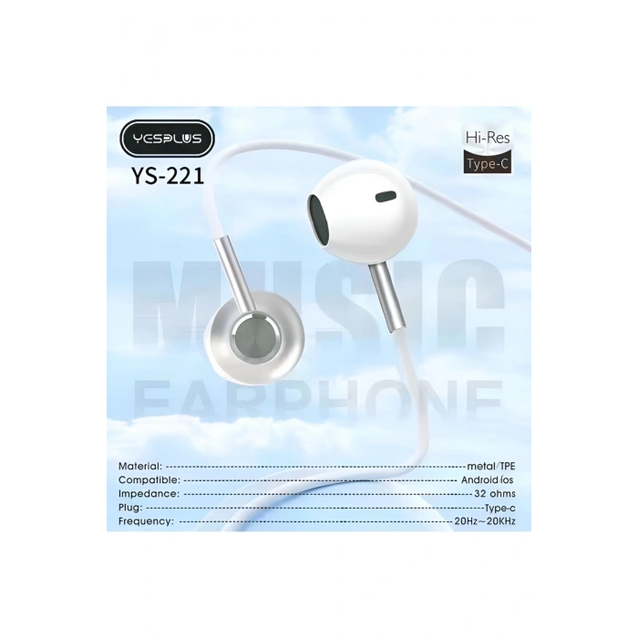 iPhone 15 15 Plus 15 Pro 15 Pro Max 16 16 Plus 16 Pro 16 Pro Max ile Uyumlu TYPE-C Kulakiçi Kulaklık