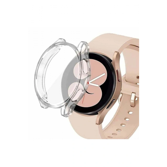 Galaxy Watch 5-4 Uyumlu 40mm 360 Koruma Şeffaf Silikon Kasa ve Ekran Koruyucu