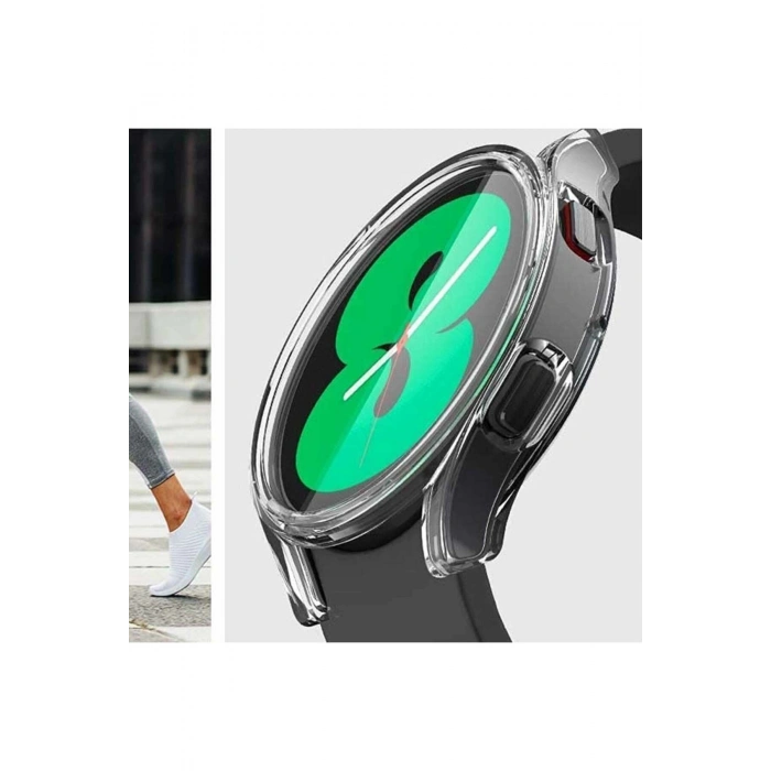 Galaxy Watch 5-4 Uyumlu 40mm 360 Koruma Şeffaf Silikon Kasa ve Ekran Koruyucu