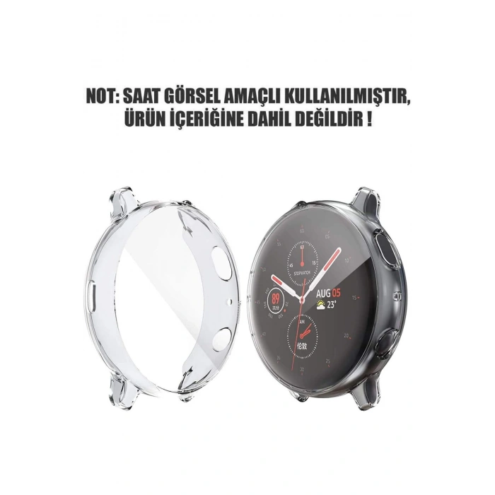 Galaxy Watch 5-4 Uyumlu 40mm 360 Koruma Şeffaf Silikon Kasa ve Ekran Koruyucu