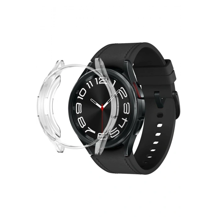 Galaxy Watch Seri 5/4 Uyumlu 44mm Şeffaf 360 Silikon Birebir Tam Uyum Ekran Kasa Koruyucu