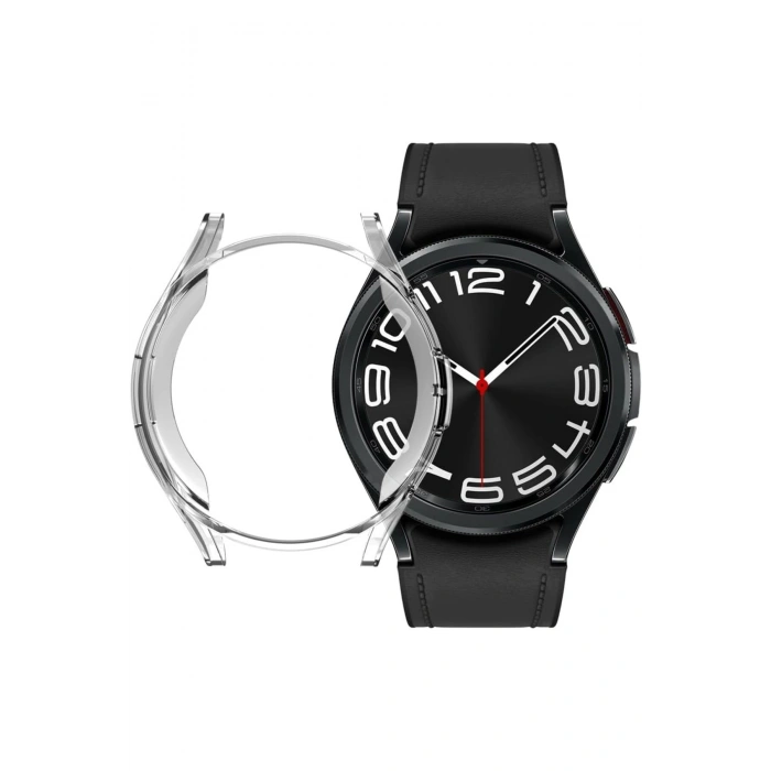 Galaxy Watch Seri 5/4 Uyumlu 44mm Şeffaf 360 Silikon Birebir Tam Uyum Ekran Kasa Koruyucu