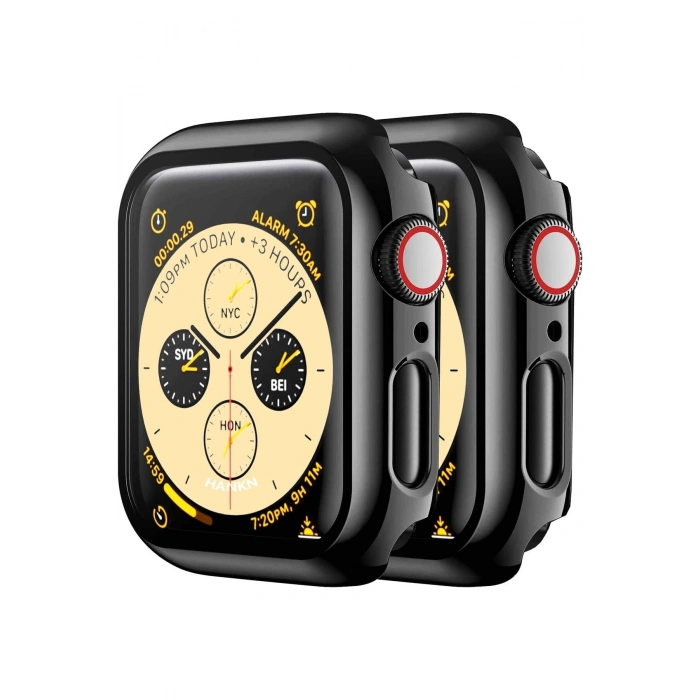 Apple Watch 9/8/7 Nesil Uyumlu 45mm Akıllı Saat Parlak Şık Shine Kasa Ekran Koruyucu