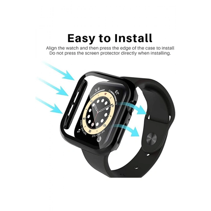 Apple Watch 9/8/7 Nesil Uyumlu 45mm Akıllı Saat Parlak Şık Shine Kasa Ekran Koruyucu