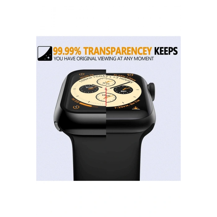 Apple Watch 9/8/7 Nesil Uyumlu 45mm Akıllı Saat Parlak Şık Shine Kasa Ekran Koruyucu