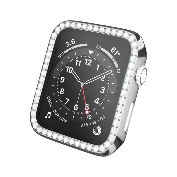 Apple Watch 3/2/1 Seri Tam Uyum 42mm Taş İşlemeli Parlak Şık Göz Alıcı Kasa Ekran Koruyucu
