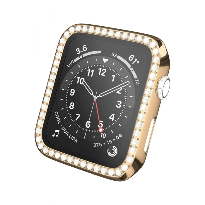 Watch SE3/SE2/SE/6/5/4 Seri Uyumlu 44mm Taş İşlemeli Parlak Şık Göz Alıcı Kasa Ekran Koruyucu