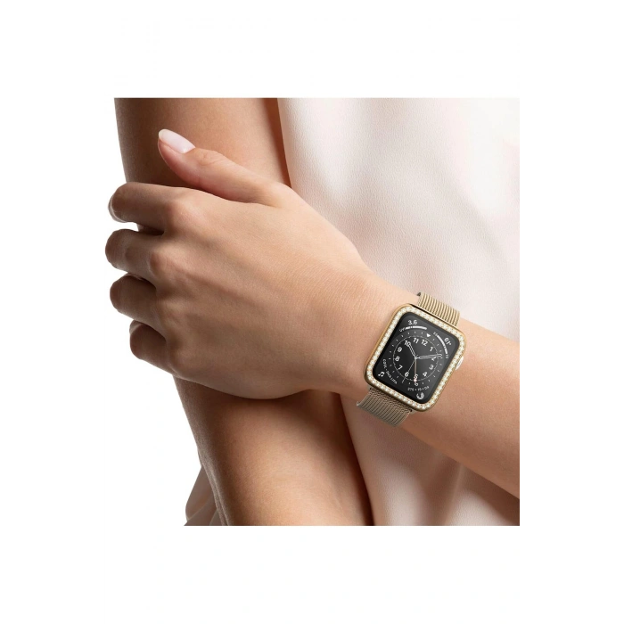 Watch SE3/SE2/SE/6/5/4 Seri Uyumlu 44mm Taş İşlemeli Parlak Şık Göz Alıcı Kasa Ekran Koruyucu