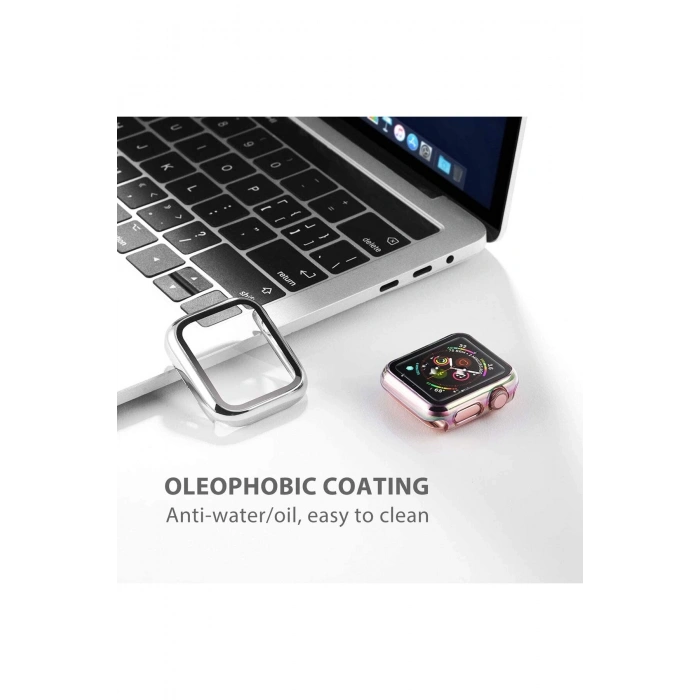 Apple Watch 9/8/7 Nesil Uyumlu 45mm Akıllı Saat Parlak Şık Shine Kasa Ekran Koruyucu