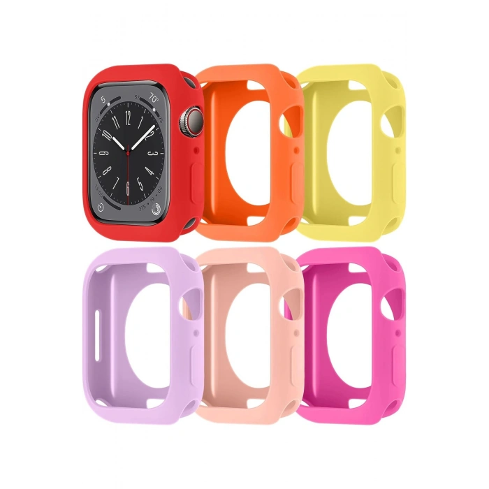 Apple Watch SE3/SE2/SE/6/5/4 Seri Uyumlu 44mm İnce Yumuşak Silikon Çerçeve ve Alt Kasa Koruyucu