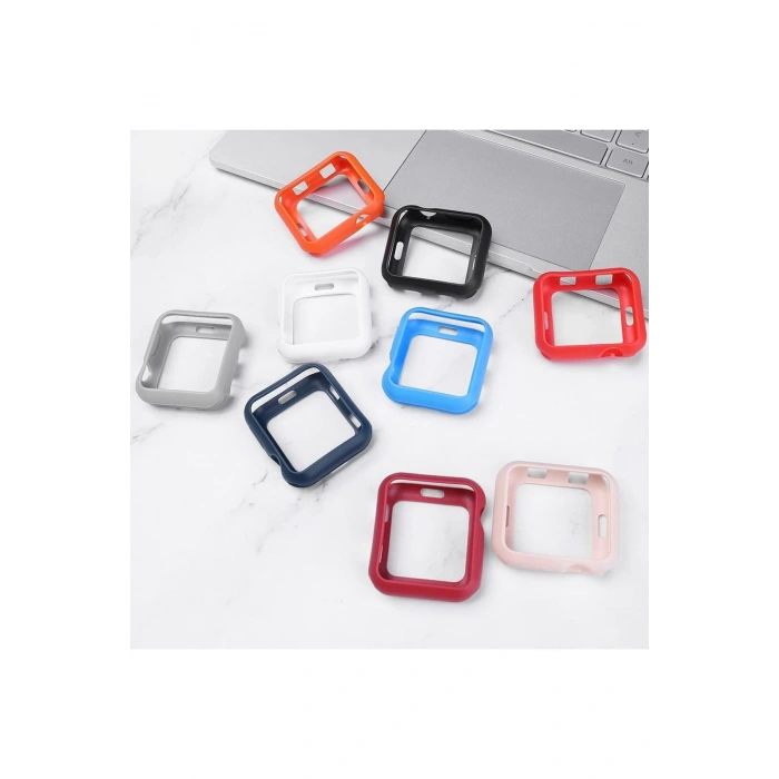 Apple Watch SE3/SE2/SE/6/5/4 Seri Uyumlu 44mm İnce Yumuşak Silikon Çerçeve ve Alt Kasa Koruyucu