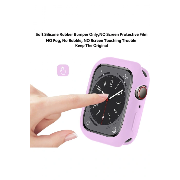 Apple Watch SE3/SE2/SE/6/5/4 Seri Uyumlu 44mm İnce Yumuşak Silikon Çerçeve ve Alt Kasa Koruyucu