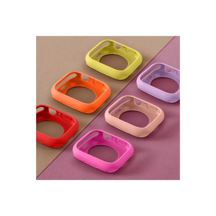 Apple Watch SE3/SE2/SE/6/5/4 Seri Uyumlu 44mm İnce Yumuşak Silikon Çerçeve ve Alt Kasa Koruyucu