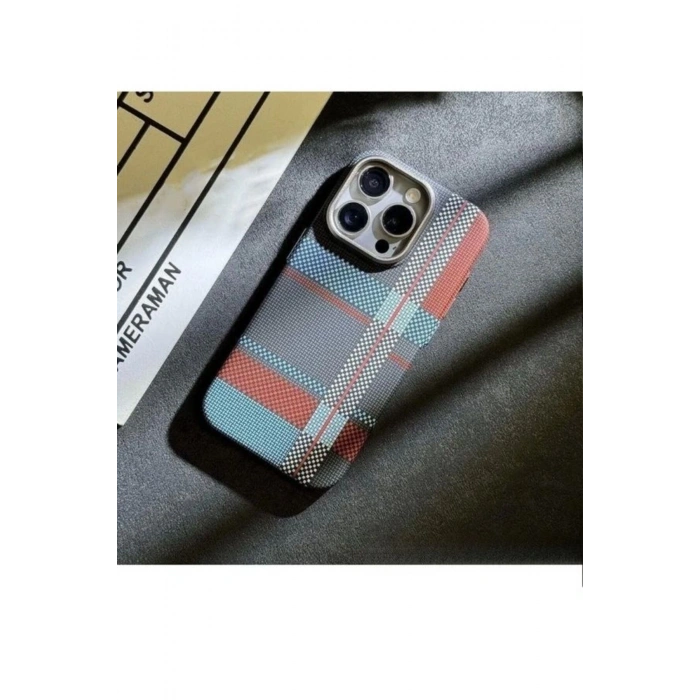 İphone 16 PLUS ile Uyumlu Magsafe Özellikli Desenli Karışık Renkli Premium Kılıf