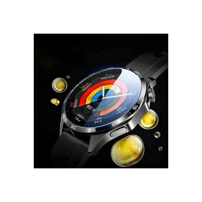 Huawei Watch GT5 46mm ile Birebir Uyumlu Kolay Kurulum Aparatlı Temperli Cam Ekran Koruyucu