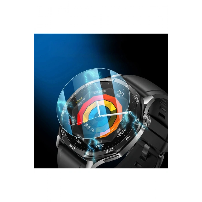 Huawei Watch GT5 46mm ile Birebir Uyumlu Kolay Kurulum Aparatlı Temperli Cam Ekran Koruyucu