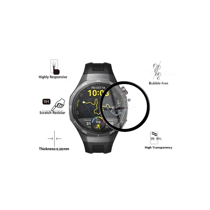 Huawei Watch GT5 46mm ile Birebir Uyumlu Polymer Nano PPM Esnek Ekran Koruyucu