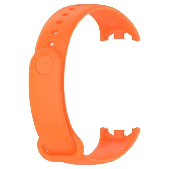 Xiaomi Mi Band 8 ile Birebir Uyumlu Kolay Takılıp Çıkarılabilen Renkli Esnek Turuncu Silikon Kordon
