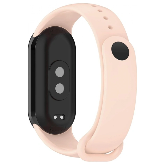 Xiaomi Mi Band 8 ile Birebir Uyumlu Kolay Takılıp Çıkarılabilen Renkli Esnek Pembe Silikon Kordon