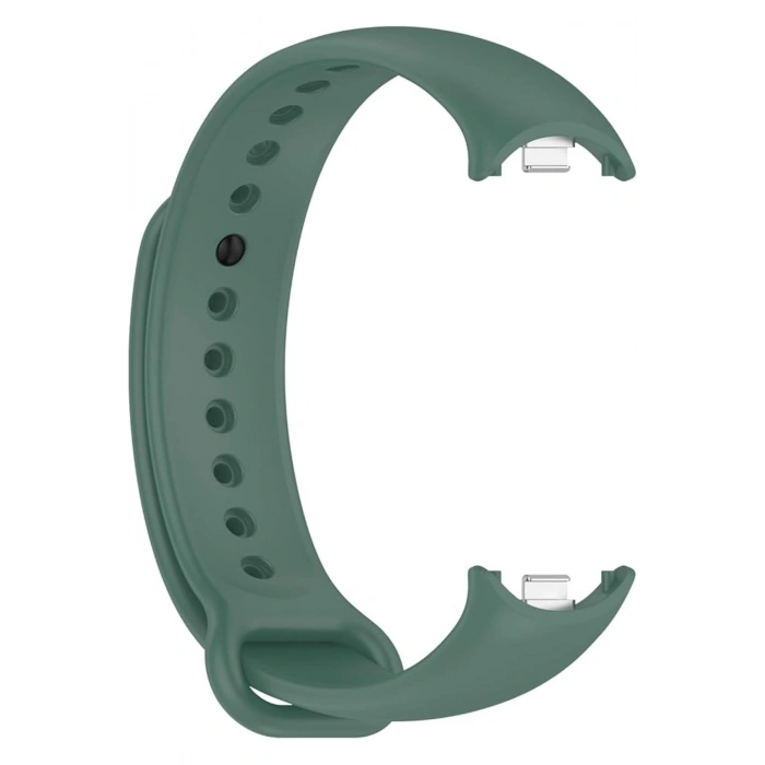 Xiaomi Mi Band 8 ile Birebir Uyumlu Kolay Takılıp Çıkarılabilen Renkli Esnek Haki Silikon Kordon