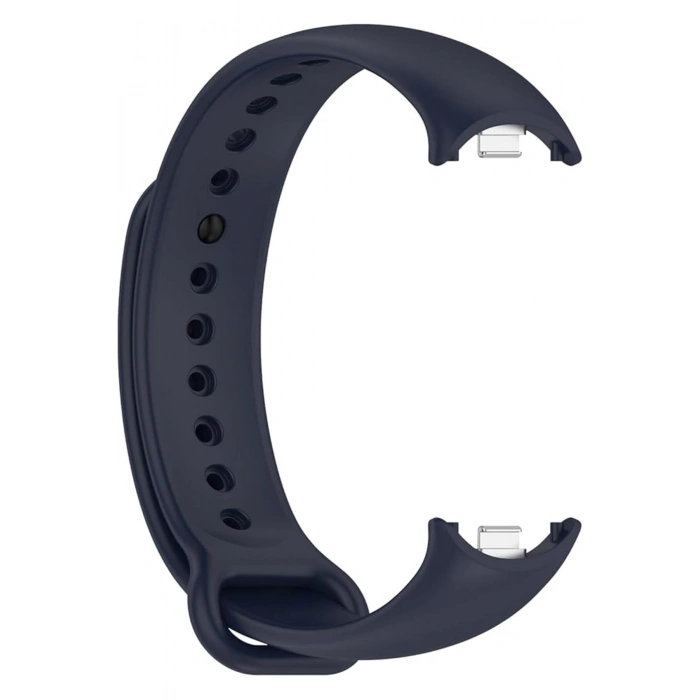 Xiaomi Mi Band 8 ile Birebir Uyumlu Kolay Takılıp Çıkarılabilen Renkli Esnek Lacivert Silikon Kordon