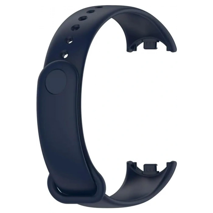 Xiaomi Mi Band 8 ile Birebir Uyumlu Kolay Takılıp Çıkarılabilen Renkli Esnek Lacivert Silikon Kordon