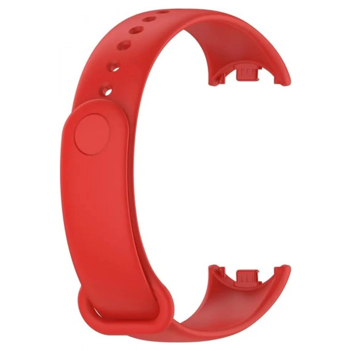 Xiaomi Mi Band 8 ile Birebir Uyumlu Kolay Takılıp Çıkarılabilen Renkli Esnek Kırmızı Silikon Kordon