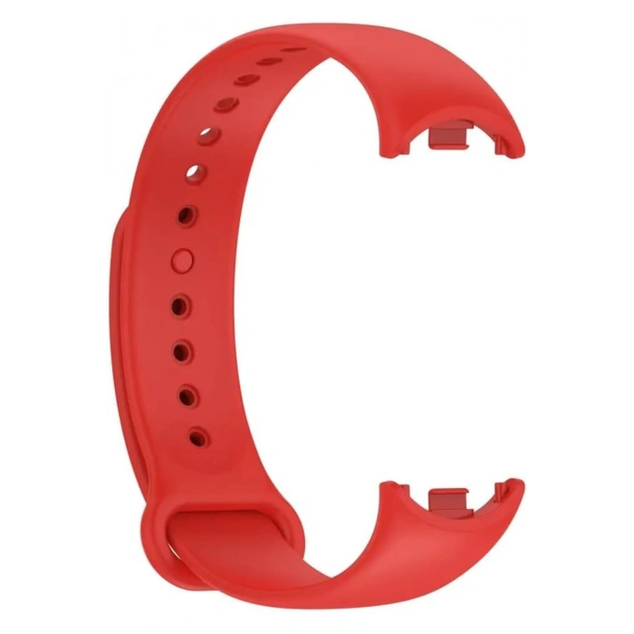 Xiaomi Mi Band 8 ile Birebir Uyumlu Kolay Takılıp Çıkarılabilen Renkli Esnek Kırmızı Silikon Kordon