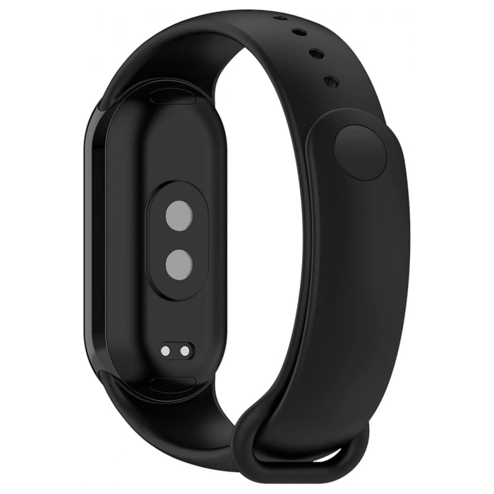 Xiaomi Mi Band 8 ile Birebir Uyumlu Kolay Takılıp Çıkarılabilen Renkli Esnek Siyah Silikon Kordon