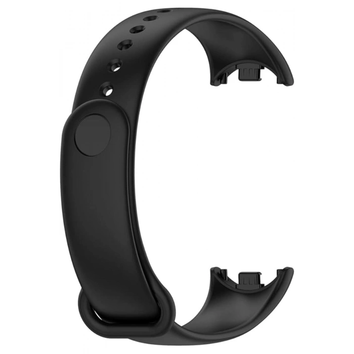Xiaomi Mi Band 8 ile Birebir Uyumlu Kolay Takılıp Çıkarılabilen Renkli Esnek Siyah Silikon Kordon