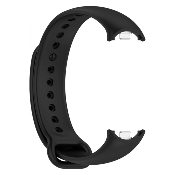 Xiaomi Mi Band 8 ile Birebir Uyumlu Kolay Takılıp Çıkarılabilen Renkli Esnek Siyah Silikon Kordon