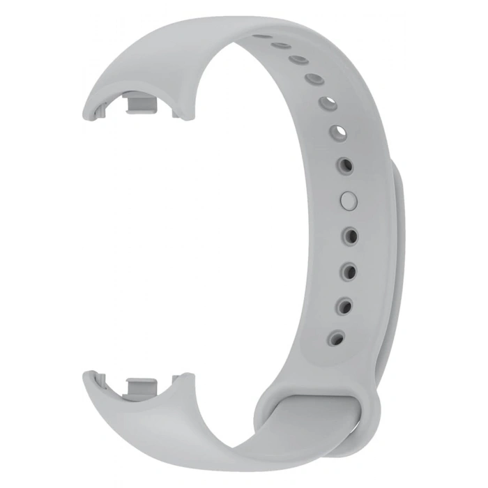 Xiaomi Mi Band 8 ile Birebir Uyumlu Kolay Takılıp Çıkarılabilen Renkli Esnek Gri Silikon Kordon