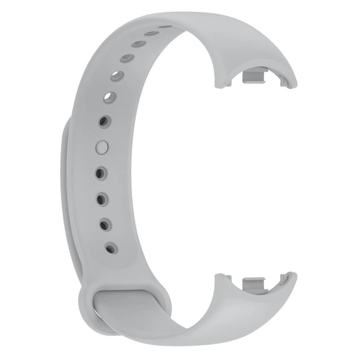 Xiaomi Mi Band 8 ile Birebir Uyumlu Kolay Takılıp Çıkarılabilen Renkli Esnek Gri Silikon Kordon