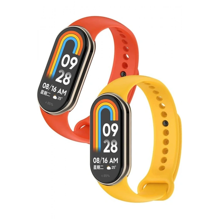 Xiaomi Mi Band 8 ile Birebir Uyumlu Kolay Takılıp Çıkarılabilen Renkli Esnek Gri Silikon Kordon