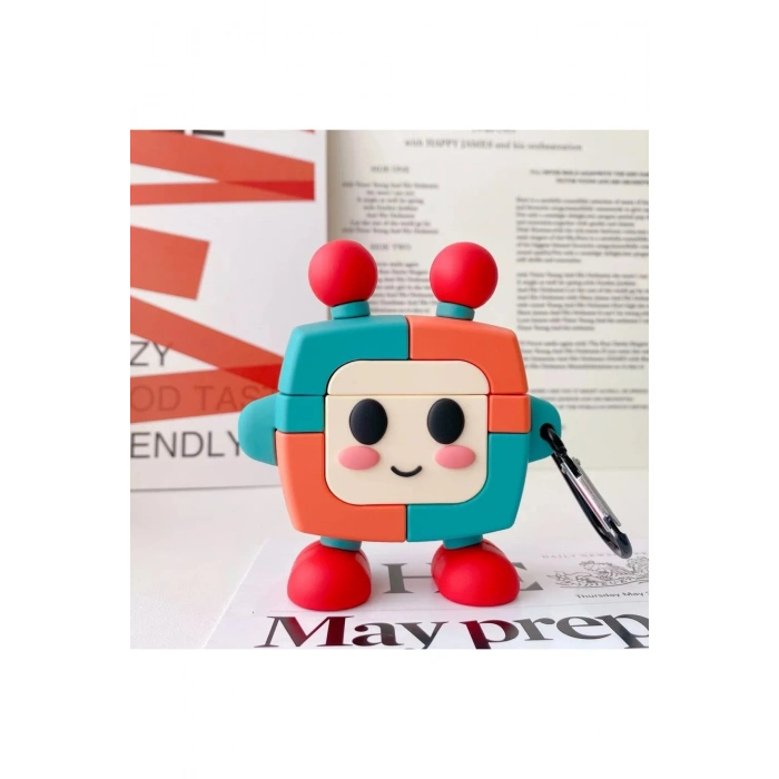 Apple Airpods Pro / Pro 2. Nesiller Ile Uyumlu 3d Robot Figürlü Çok Renkli Kulaklık Kılıfı
