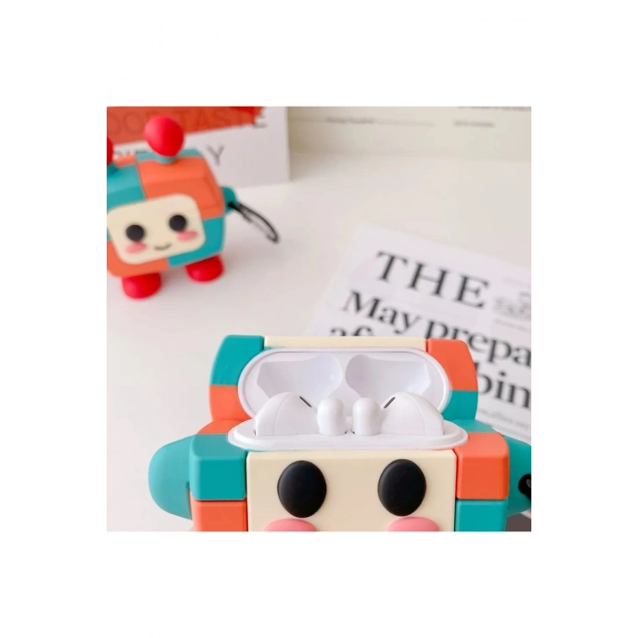 Apple Airpods Pro / Pro 2. Nesiller Ile Uyumlu 3d Robot Figürlü Çok Renkli Kulaklık Kılıfı