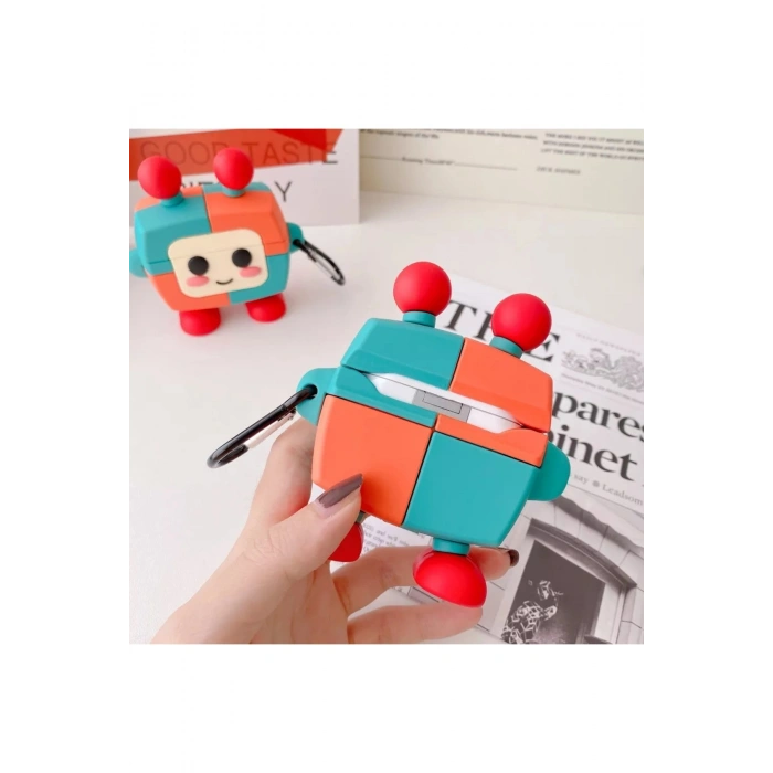 Apple Airpods Pro / Pro 2. Nesiller Ile Uyumlu 3d Robot Figürlü Çok Renkli Kulaklık Kılıfı