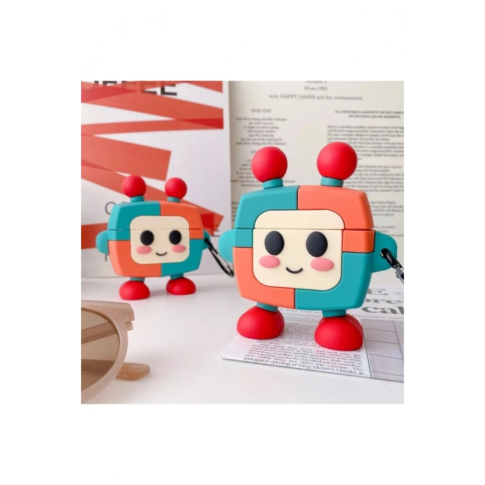 Apple Airpods Pro / Pro 2. Nesiller Ile Uyumlu 3d Robot Figürlü Çok Renkli Kulaklık Kılıfı
