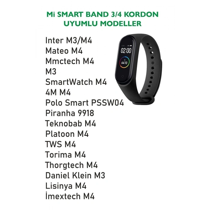 Xiaomi Mi Band 3 ve Mi Band 4 ile Birebir Uyumlu Silikon Esnek Renkli Kordon
