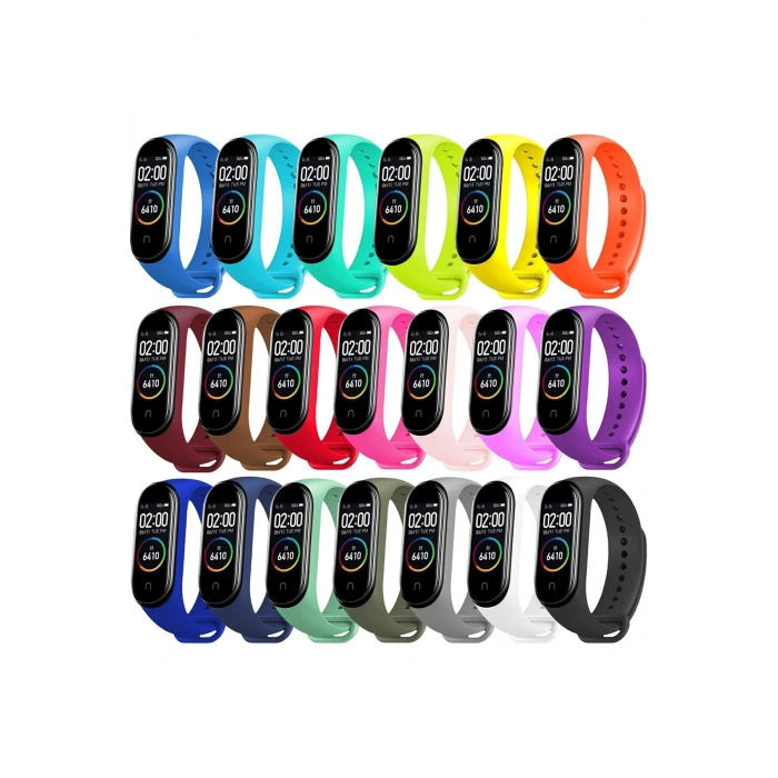 Xiaomi Mi Band 3 ve Mi Band 4 ile Birebir Uyumlu Silikon Esnek Renkli Kordon