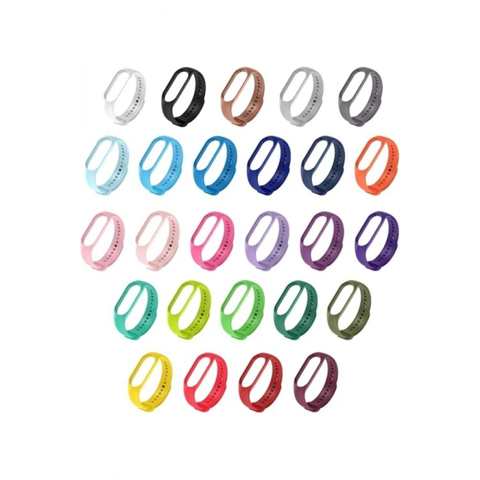 Xiaomi Mi Band 7 ile Birebir Tam Uyumlu Esnek Değiştirilebilir Renkli Silikon Akıllı Bileklik Kordon