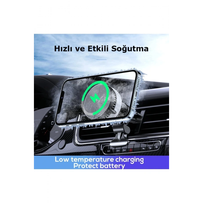 iPhone 16/15/14/13/12 Serileri ile Uyumlu 15W MagSafe Şarj Özellikli Araç İçi Telefon Tutucu (air)