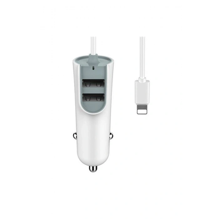 iPhone 6/7/8/X/XR/XsMax/11/12/13/14 Serileri ile Uyumlu Araç İçi Çakmaklık Şarj Başlığı ve Kablo Set