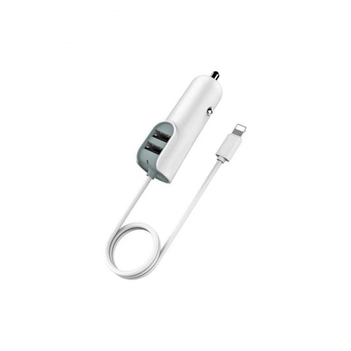 iPhone 6/7/8/X/XR/XsMax/11/12/13/14 Serileri ile Uyumlu Araç İçi Çakmaklık Şarj Başlığı ve Kablo Set