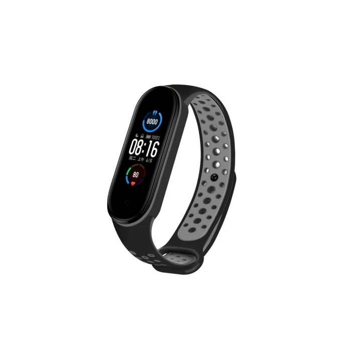 Xiaomi Mi Band 3 Mi Band 4 ile Birebir Tam Uyumlu Delikli Model Çift Renk Spor Esnek Silikon Kordon