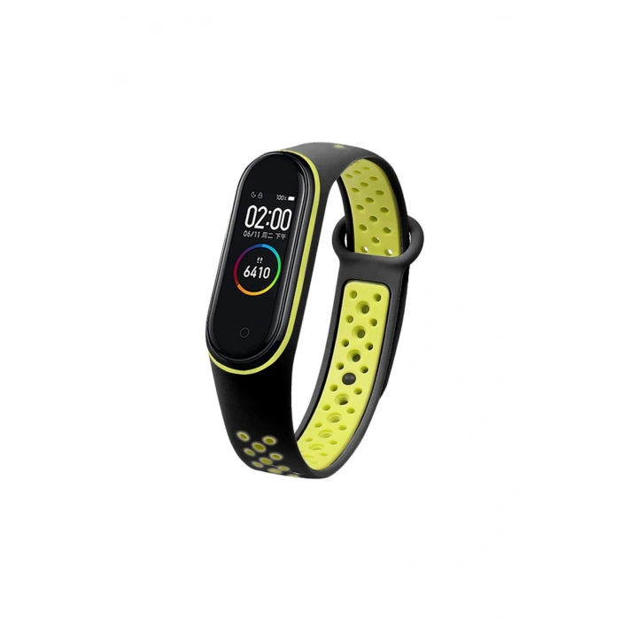 Xiaomi Mi Band 3 Mi Band 4 ile Birebir Tam Uyumlu Delikli Model Çift Renk Spor Esnek Silikon Kordon