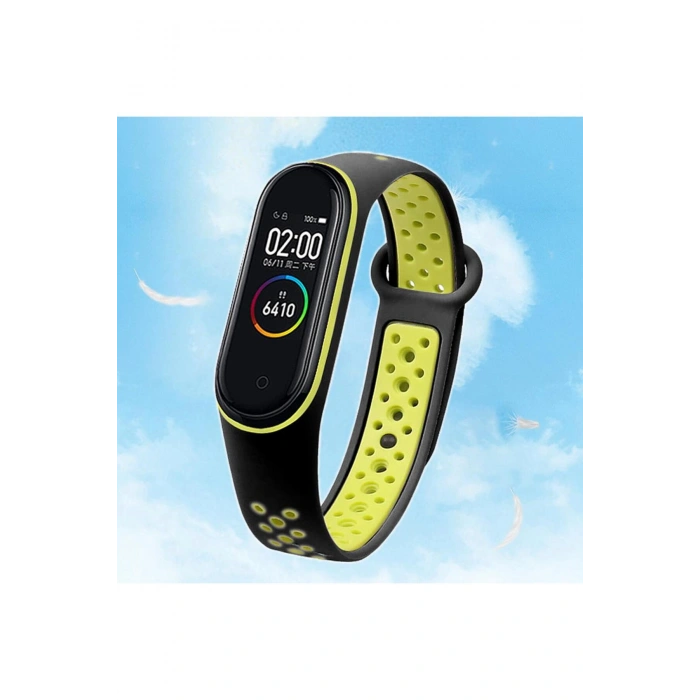 Xiaomi Mi Band 3 Mi Band 4 ile Birebir Tam Uyumlu Delikli Model Çift Renk Spor Esnek Silikon Kordon