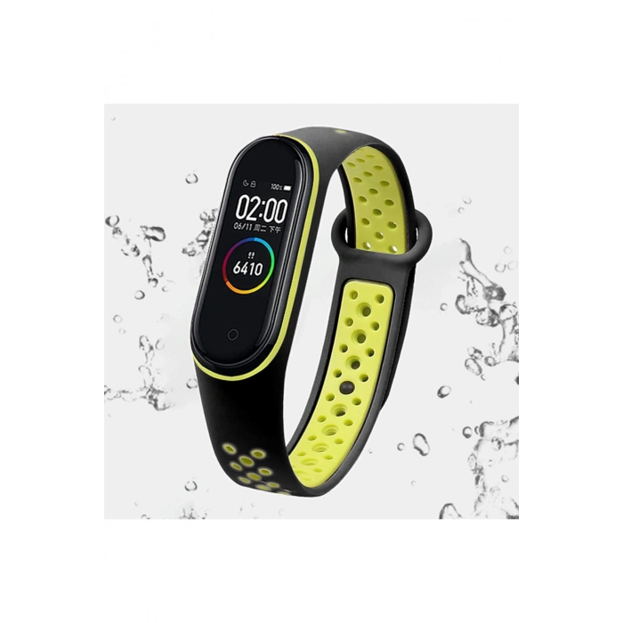 Xiaomi Mi Band 3 Mi Band 4 ile Birebir Tam Uyumlu Delikli Model Çift Renk Spor Esnek Silikon Kordon