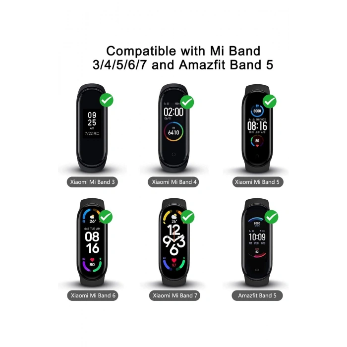 Xiaomi Mi Band 3 ve Mi Band 4 ile Birebir Tam Uyumlu Hasır Örgü Naylon Renkli Esnek Kordon Kayış